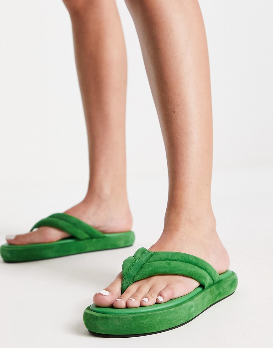 Free People Wonderland flatform thong sandals in bright green