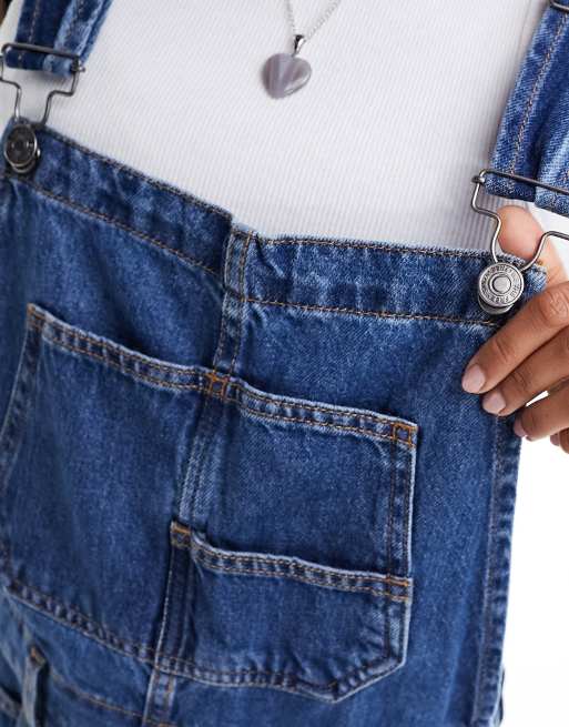 Free People ziggy denim overall dungarees in mid blue wash, 3 of 4
