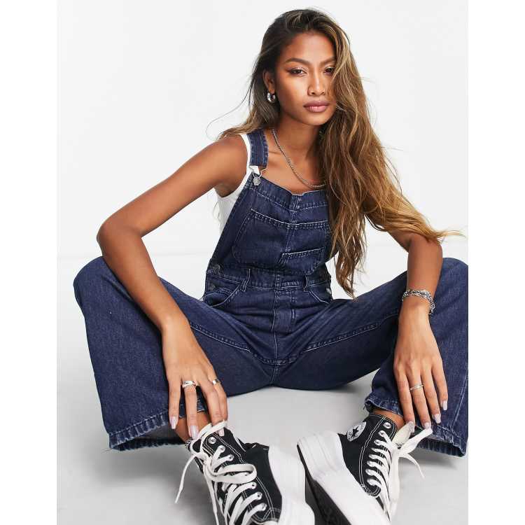 Free People ziggy relaxed denim dungarees in indigo