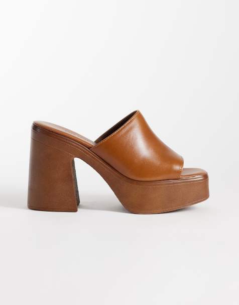 Free People - Zoe - Chaussures à plateforme en cuir - Châtaigne - view 1