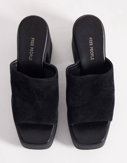 Free People – Zoe – Czarne zamszowe buty na platformie, 3 z 4