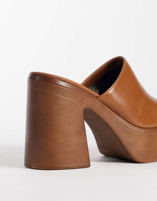 Free People Zoe platform sandals in chestnut leather, 3 of 4
