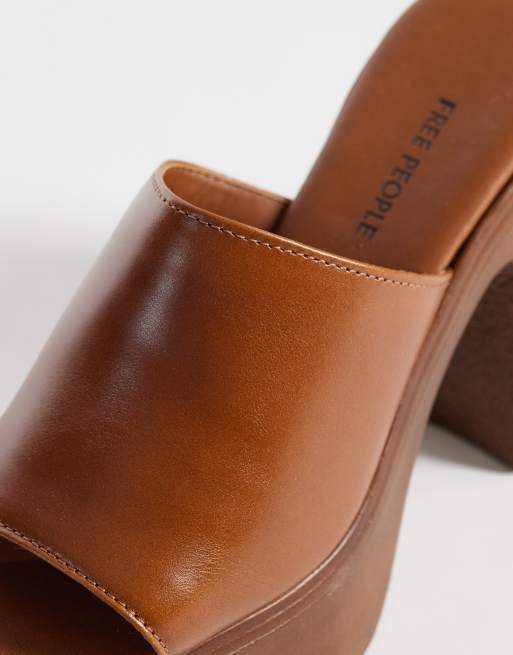 Free People Zoe platform sandals in chestnut leather, 4 of 4