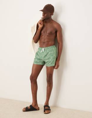 Free Society Free Society abstract floral print swim short in green