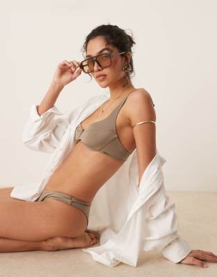 Free Society - Bikini color oliva con ferretto - view 1