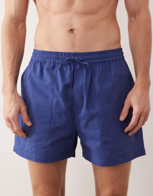 Free Society – Blekta jeansshorts i linnemix, 5 av 5
