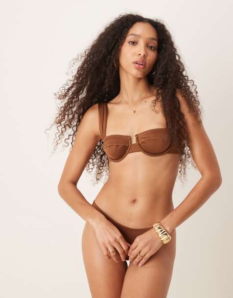 Free Society – Brun bikiniöverdel med bygel - view 1