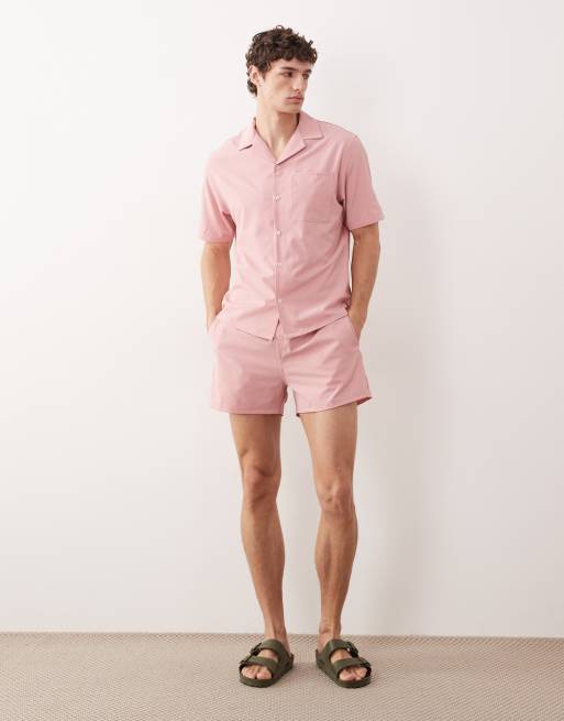 Free Society - Camicia da mare a maniche corte rosso sbiadito, 2 di 5