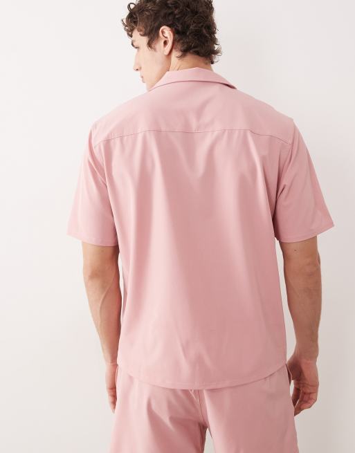Free Society - Camicia da mare a maniche corte rosso sbiadito, 5 di 5