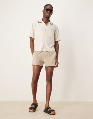 Free Society Contrast Trim Swim Shorts In Multi