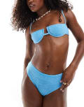 [Free Society] Free Society crinkle high waist bikini bottoms in sky blue 6 Blue