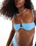 [Free Society] Free Society crinkle underwire bikini top in sky blue 6 Blue