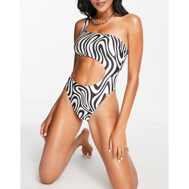 ASOS DESIGN cami mesh cupped bodysuit in graphic print