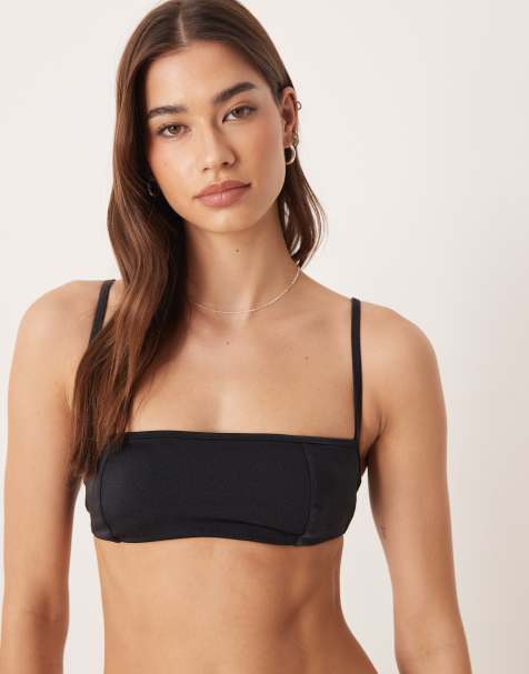 Free Society bralet bikini top in black