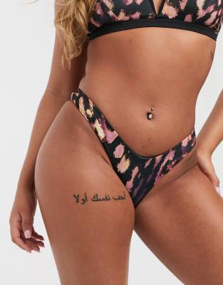 high leg leopard bikini