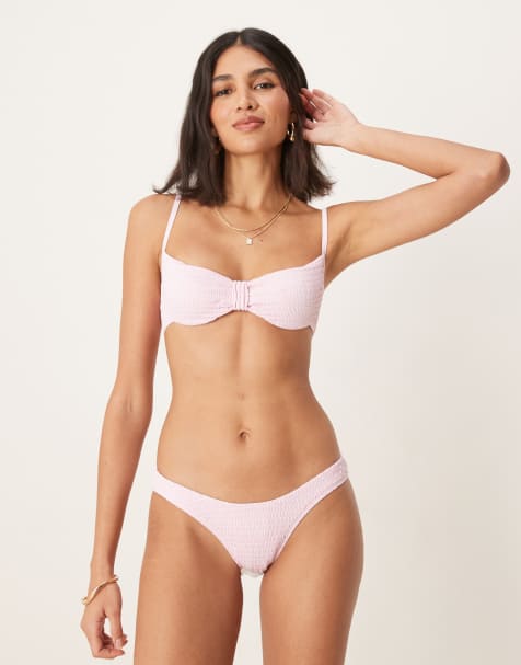 Free Society - Ensemble de bikini texturé à assortir - Rose - view 1