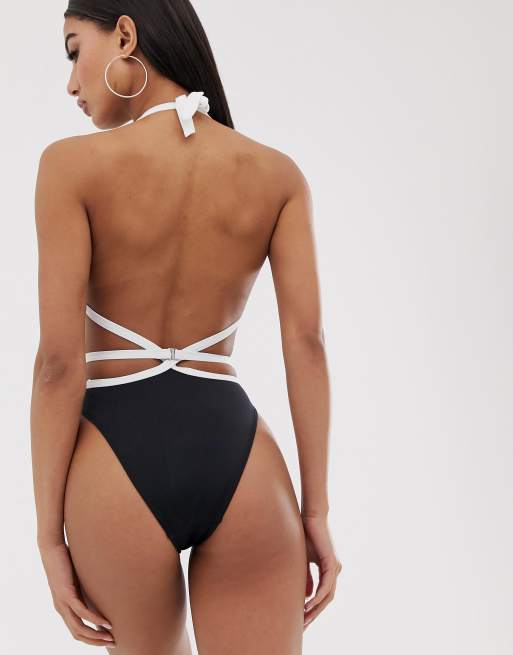 Free Society Exclusive swimsuit in monochrome, 2 of 4