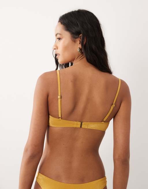 Free Society - Haut de bikini à détail noué - Éclat doré, 4 de 4