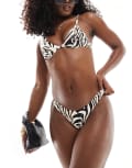 [Free Society] Free Society high leg bikini bottoms in zebra multi-White 8 White