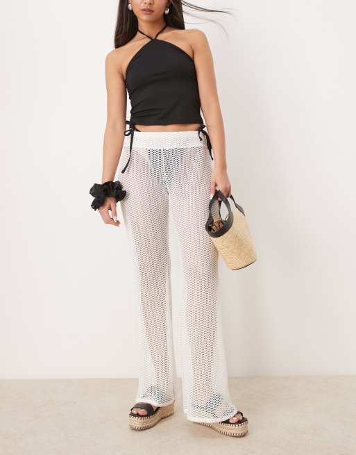 Free Society knit beach pants in white