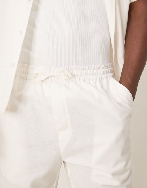 Free Society linen blend beach pants in off-white - part of a set