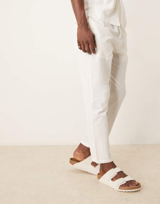 Free Society linen blend beach pants in off-white - part of a set