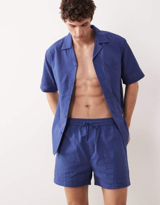 Free Society linen blend short in faded denim, 2 of 5