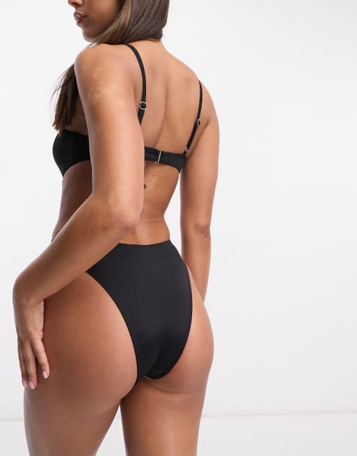 Free Society - Maillot de bain croisé à découpes - Noir, 2 de 4