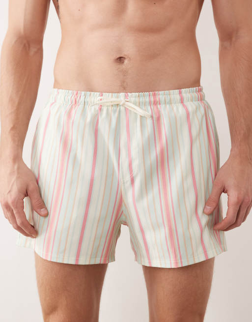Free Society - Mintgrønne stribede badeshorts, 4 af 5