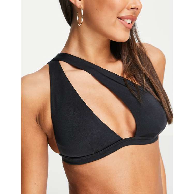 【送料&関税込】Off-White One-shoulder Bikini Top In Black P Off-White Off Stamp One-shoulder Bikini | REVERSIBLE