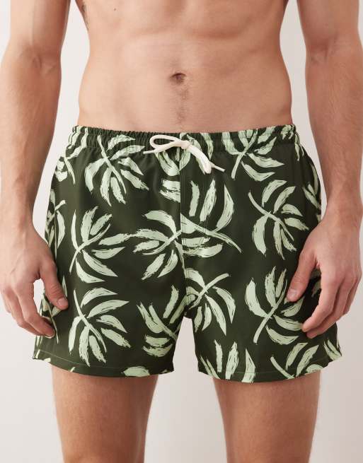 Free Society palm print swimshort in khaki, 4 of 5