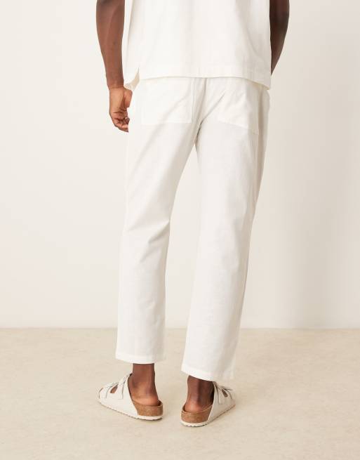 Free Society - Pantalon de plage d'ensemble en lin mélangé - Blanc cassé, 2 de 5