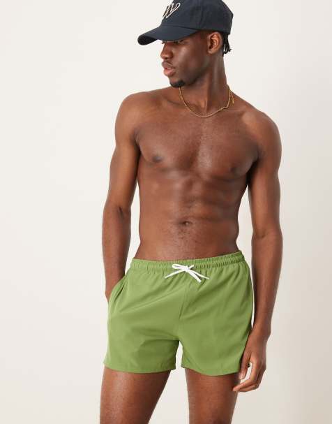 Free Society plain swim short in green - view 1