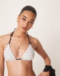 [Free Society] Free Society polka dot triangle bikini top in white 14 White