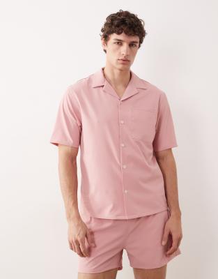 Free Society Short Sleeve Beach Shirt In Neutral
