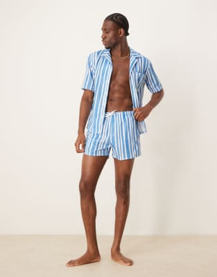 striped swim shorts in blue