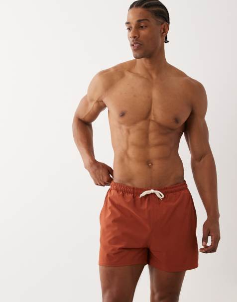 Free Society swim shorts in rust - view 1