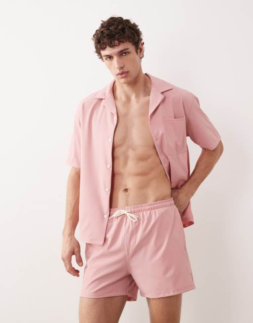 Free Society swimshort in faded red, 2 of 5