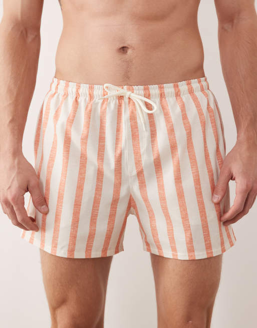 Free Society swimshort in orange stripe, 4 of 5