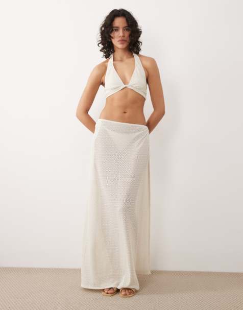 Free Society – Szydełkowany zestaw plażowy w kolorze kości słoniowej - view 1