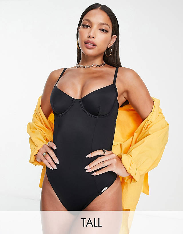 Free Society - tall underwire swimsuit in black
