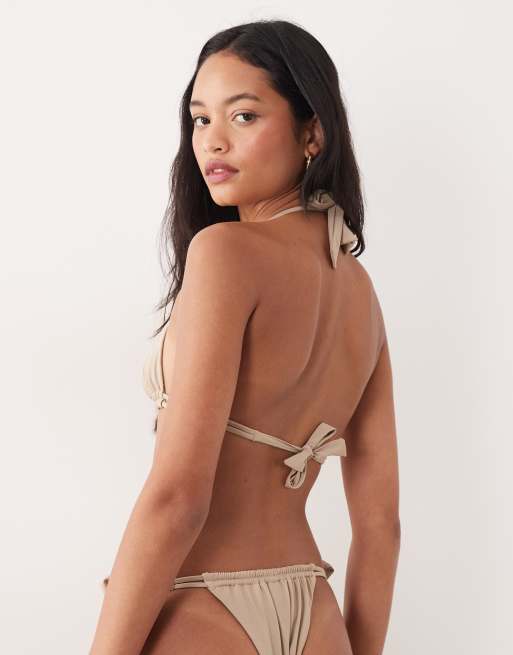 Free Society tieside bikini bottom in coffee, 4 of 4