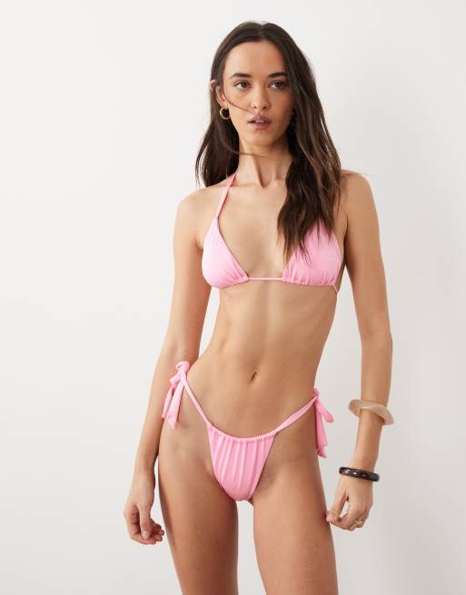 Free Society - Triangel bikinitopje in roze, 2 van 4