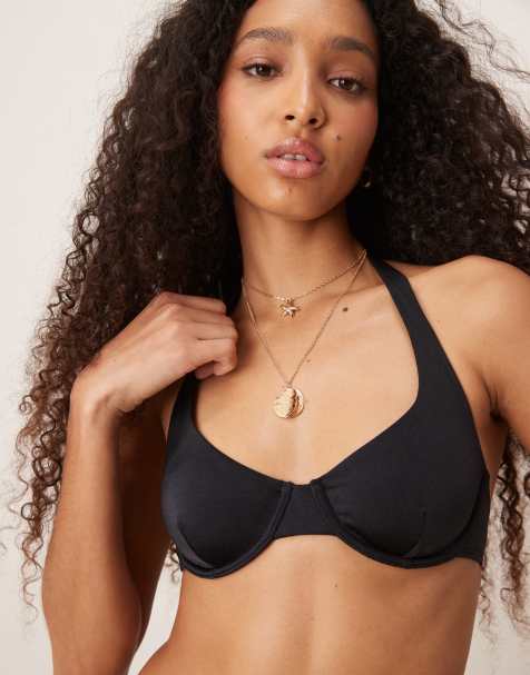 Free Society underwire bikini top in black - view 1