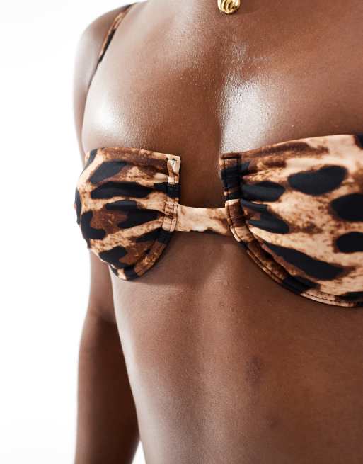 Free Society underwire bikini top In leopard, 4 of 4