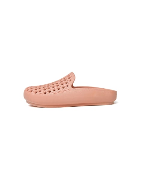 Freedom Moses Apricot shade clogs with rattan shape holes in apricot - view 1