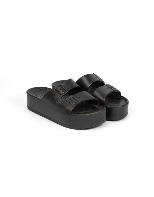 Freedom Moses Scented platform sliders in black in black