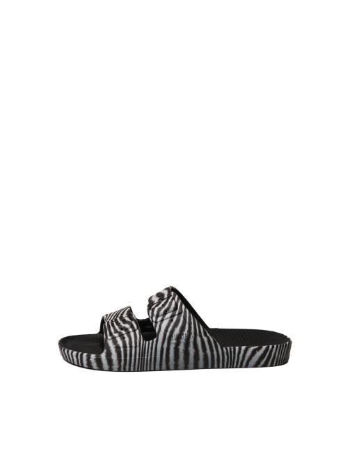 Freedom Moses scented sandals in black zebra 