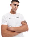 [French Connection Mens] French Connection 1972 logo t-shirt in white-Multi Chest 42 White / Black