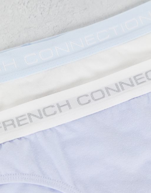 French Connection 2 pack briefs in white saltwater blue mix, 3 of 4